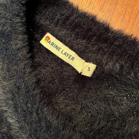 Marine Layer NWOT Arielle Crewneck Sweater in Black/Metallic Funfetti Si… - Picture 4 of 7